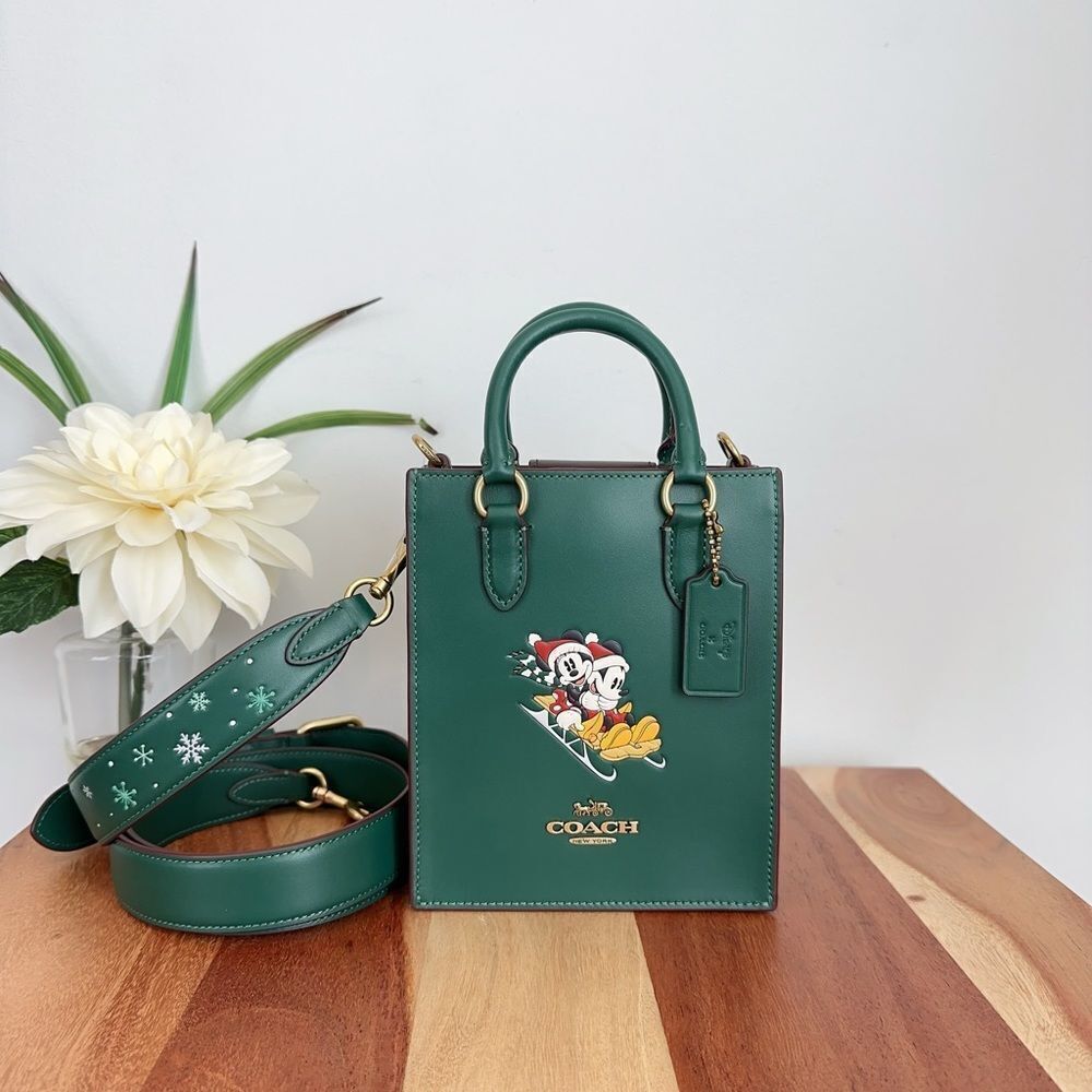 NWT Disney X Coach North South Mini Tote With Sled Motif‎